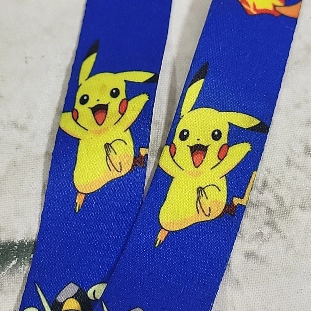 Pokémon Multi Character‎ Lanyard Necklace With Clip Pikachu Charizard Mewtwo